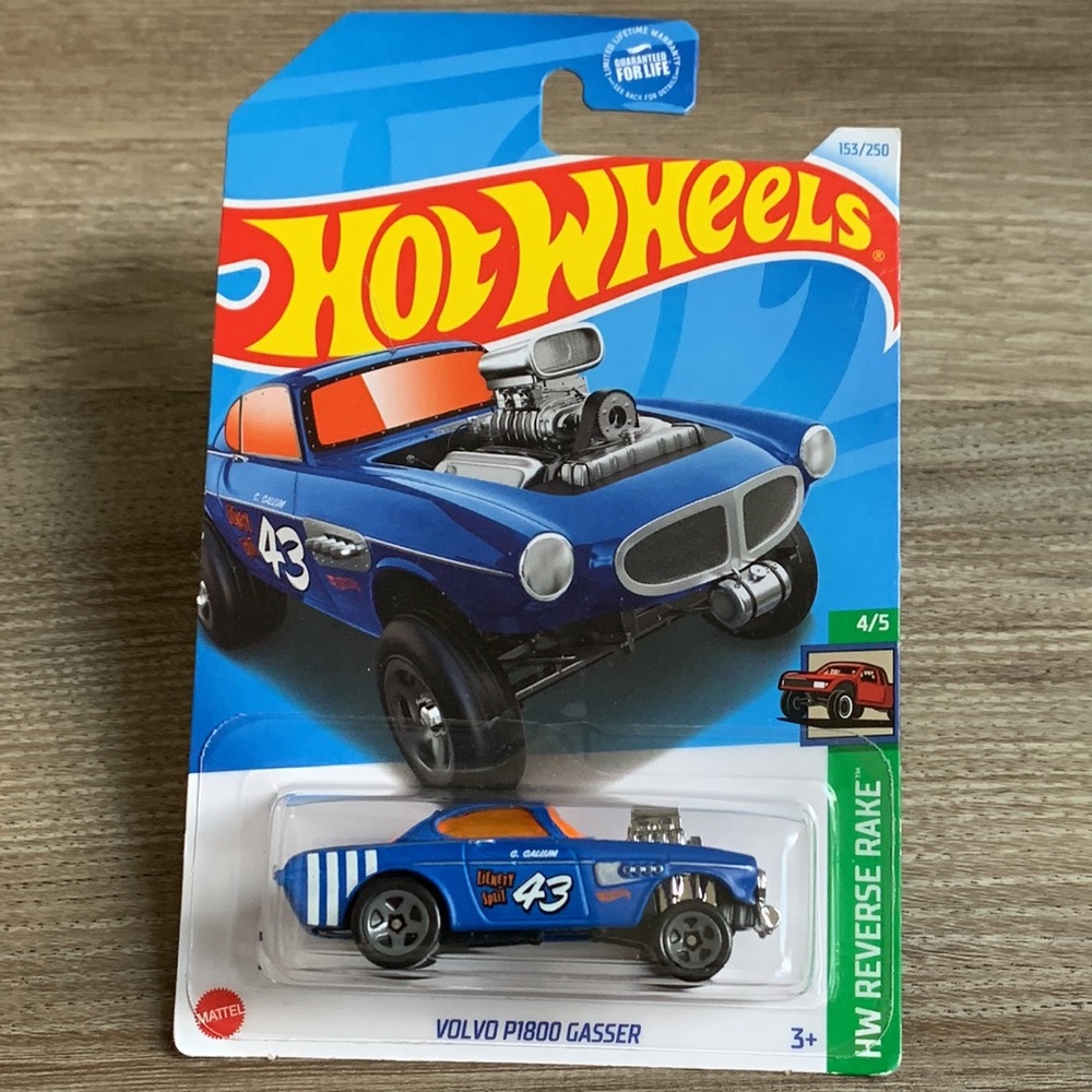 Hot Wheels Volvo P1800 Gasser Race Car HW Blue Racer HotWheels Racing 2024 New
